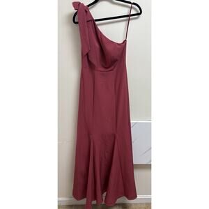 Revelry Mauve One Shoulder Bridesmaid Formal Maxi Dress Size 2 NWT